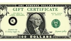 Gift Certificate $100 Gift Card for Use on Any of our Products or Services